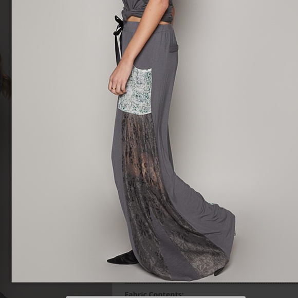 POL “ Brooklyn “ POL Lace Panel Flowy Wide Leg Pants 8 - Picture 4 of 6
